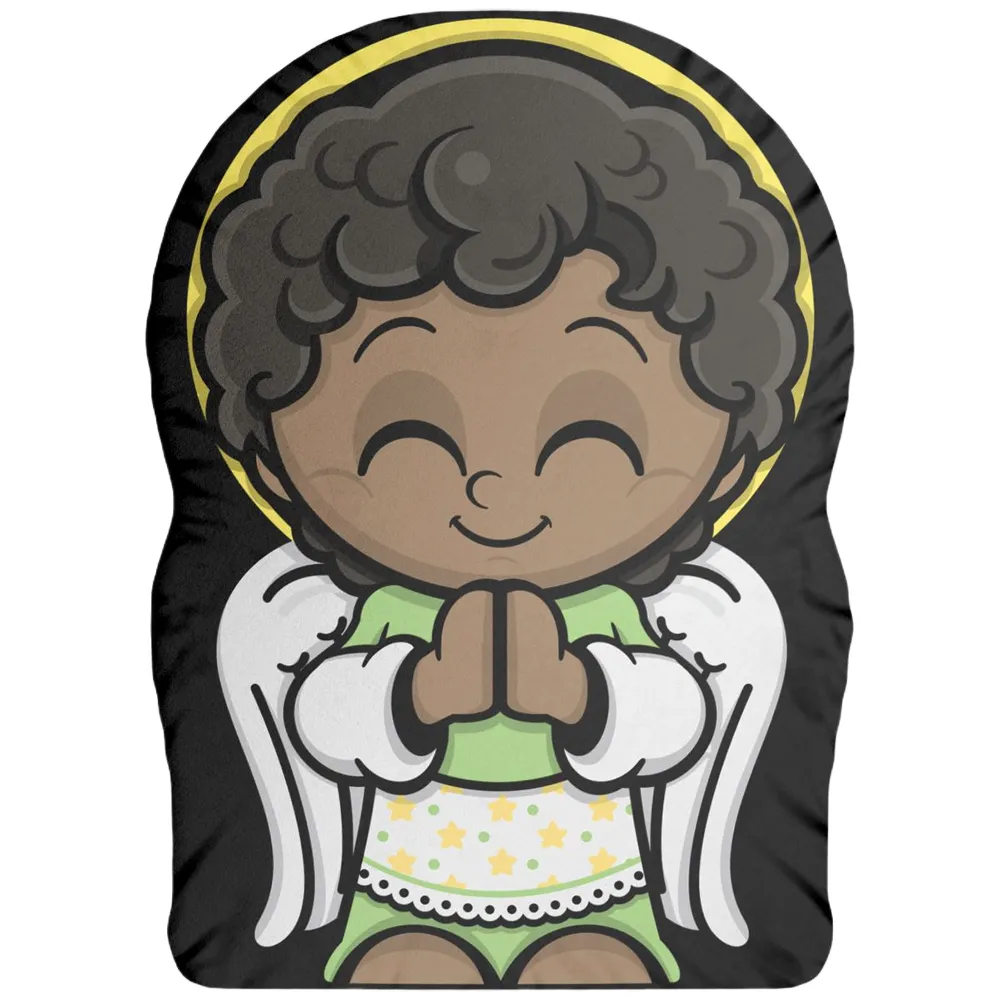 Boneco Almofada Naninha Anjo da Guarda Sorrindo - Negro