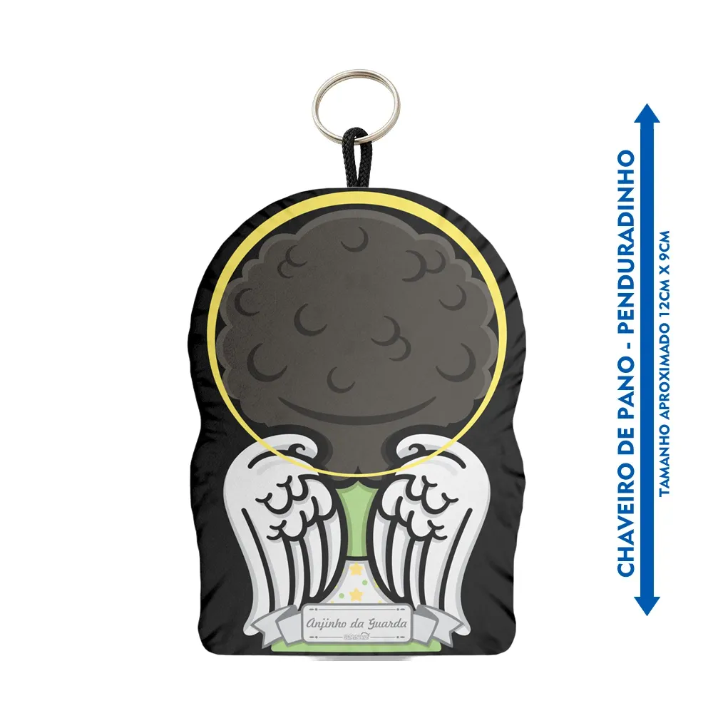 Chaveiro Penduradinho - Anjo da Guarda Sorrindo - Negro - Imagem 2
