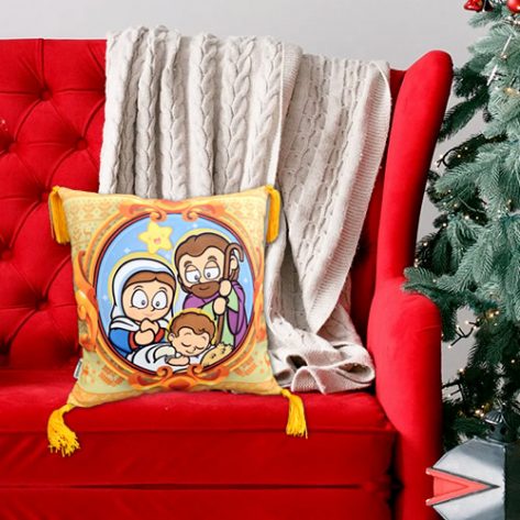 Almofada Natal - Feliz Jesus - Amarela