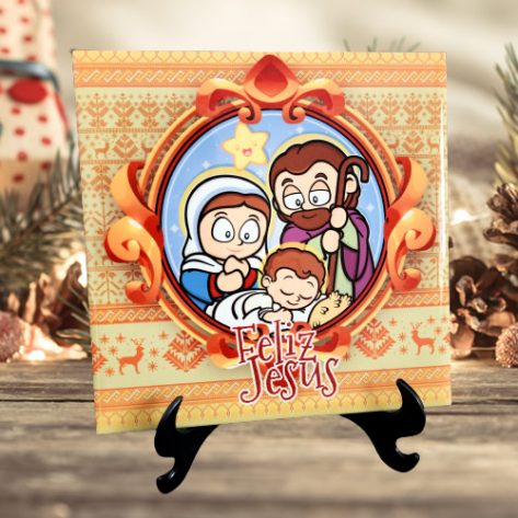 Azulejo Natal - Feliz Jesus