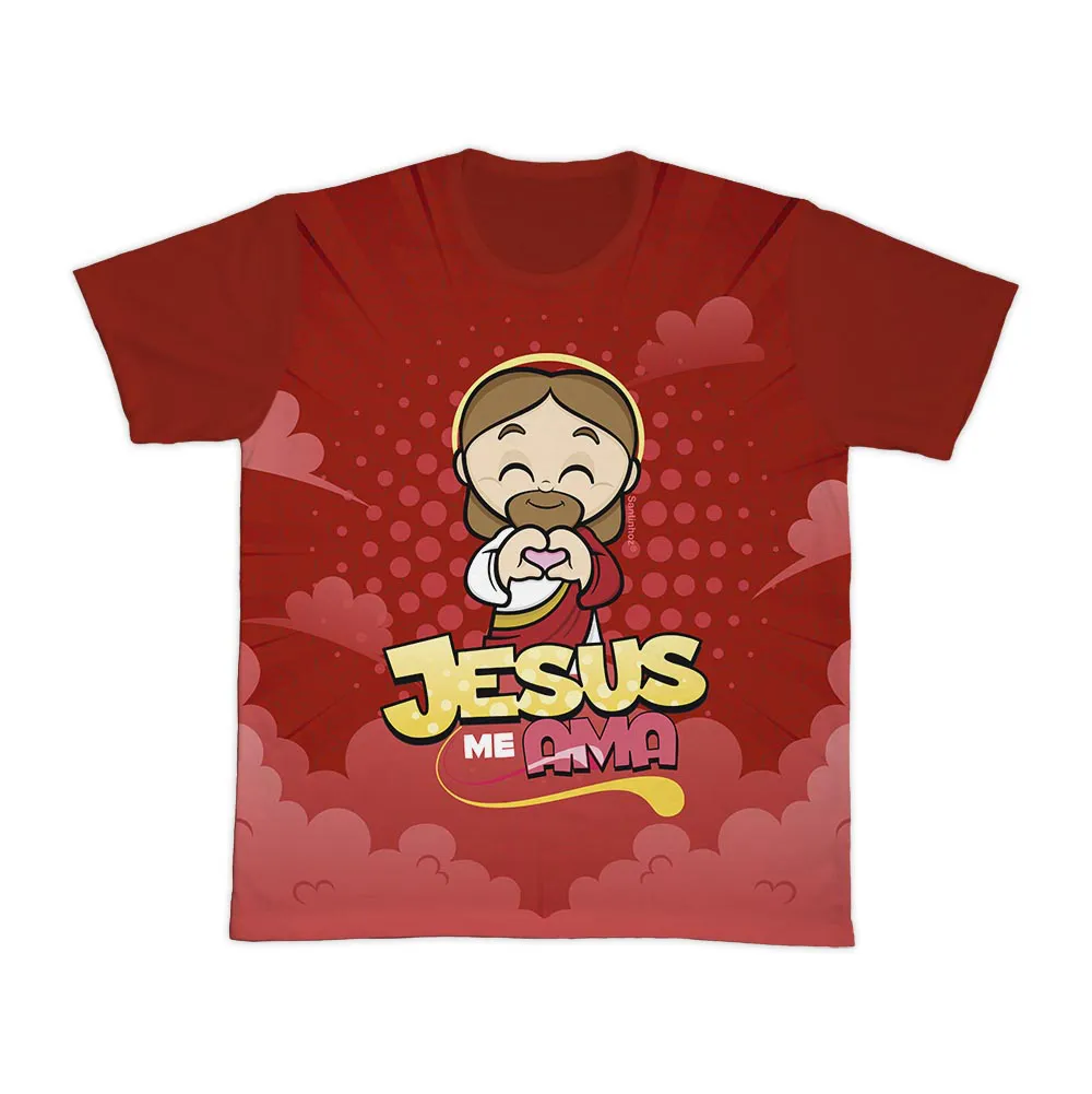 Camiseta Jesus me Ama - Vermelha