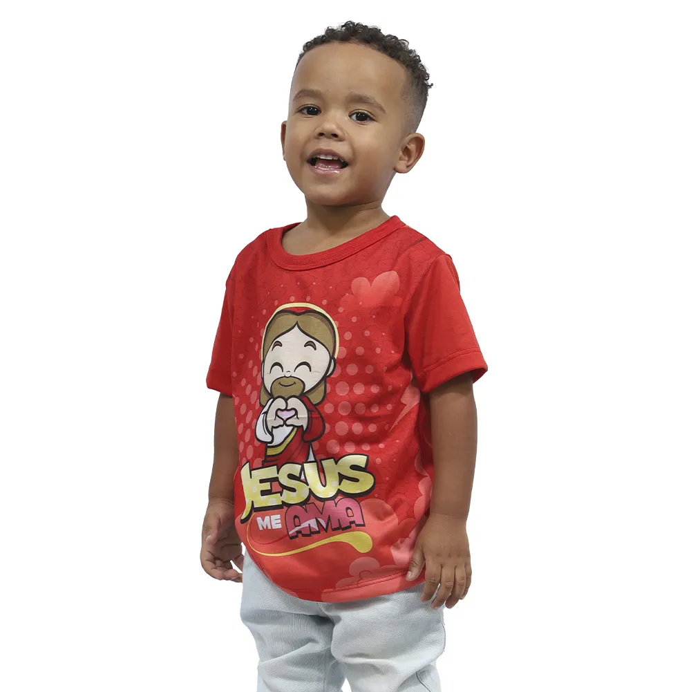 Camiseta Jesus me Ama - Vermelha - Imagem 2