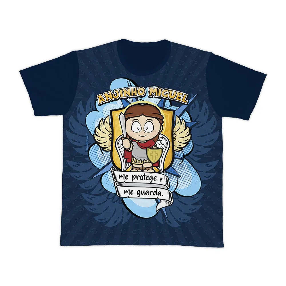 Camiseta S&atilde;o Miguel Arcanjo- Azul Marinho