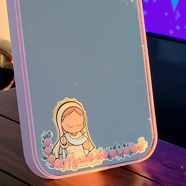 Espelho de Mesa "Em Maria Eu Me Espelho"