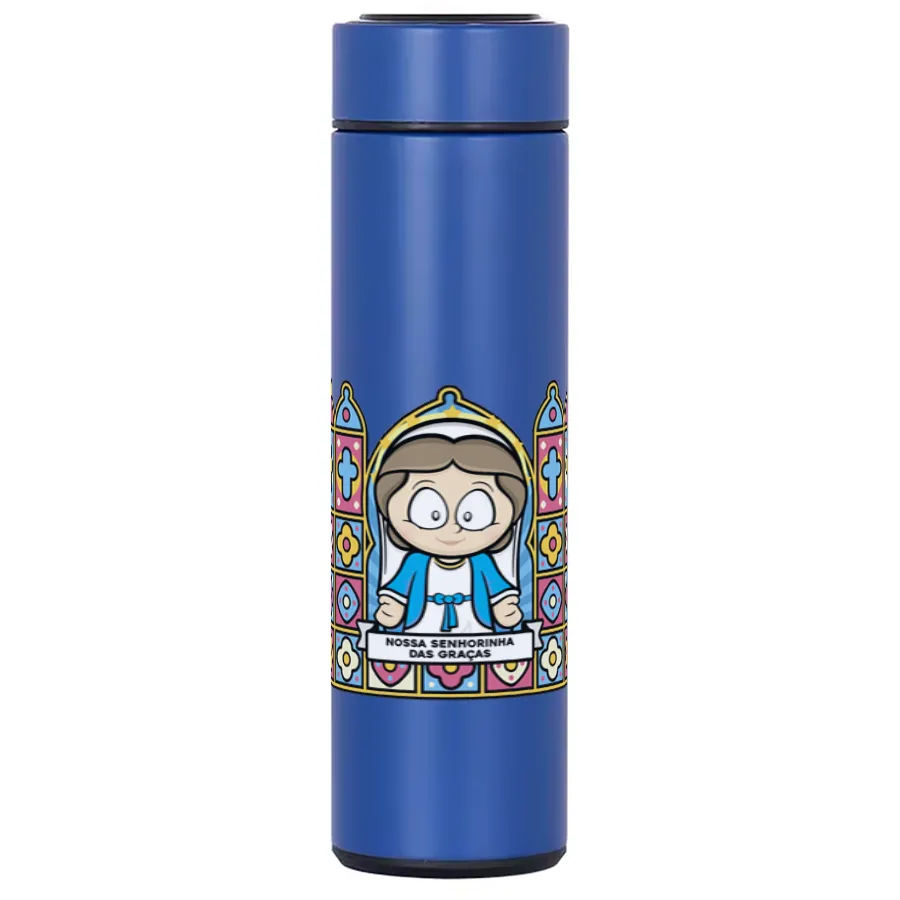 Garrafa Térmica Inox N. S. Graças - Azul