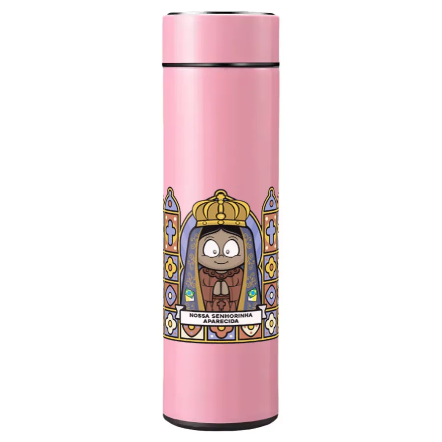 Garrafa Térmica Inox N. S. Aparecida - Rosa