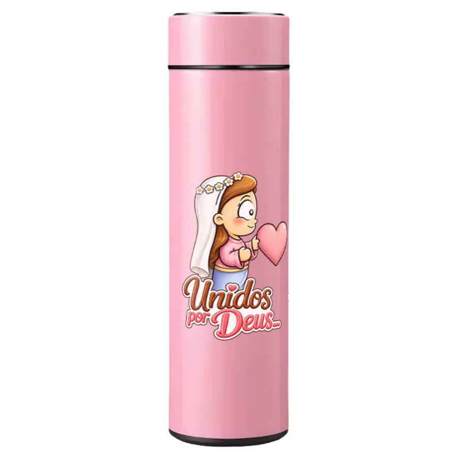 Kit Garrafa Térmica Inox - Unidos por Deus - Imagem 2