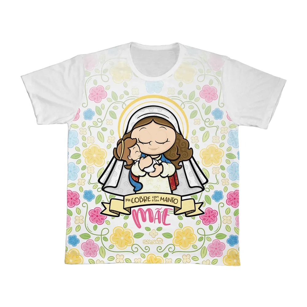 Camiseta Me Cobre com Teu Manto M&atilde;e