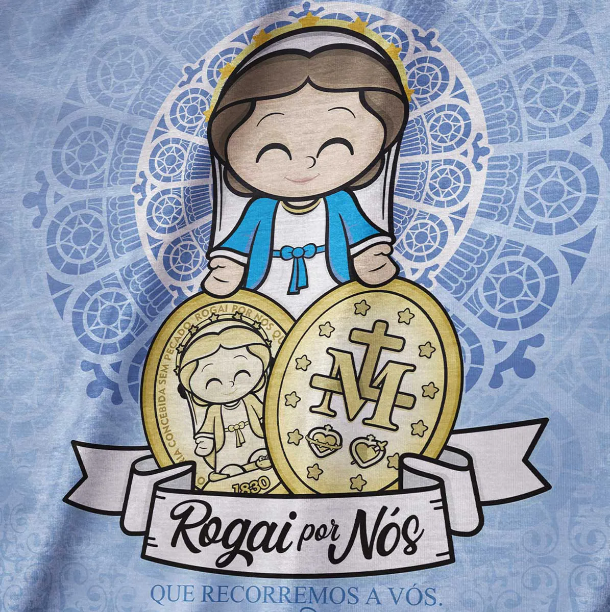 Camiseta Nossa Senhora das Graças - Azul - Imagem 2