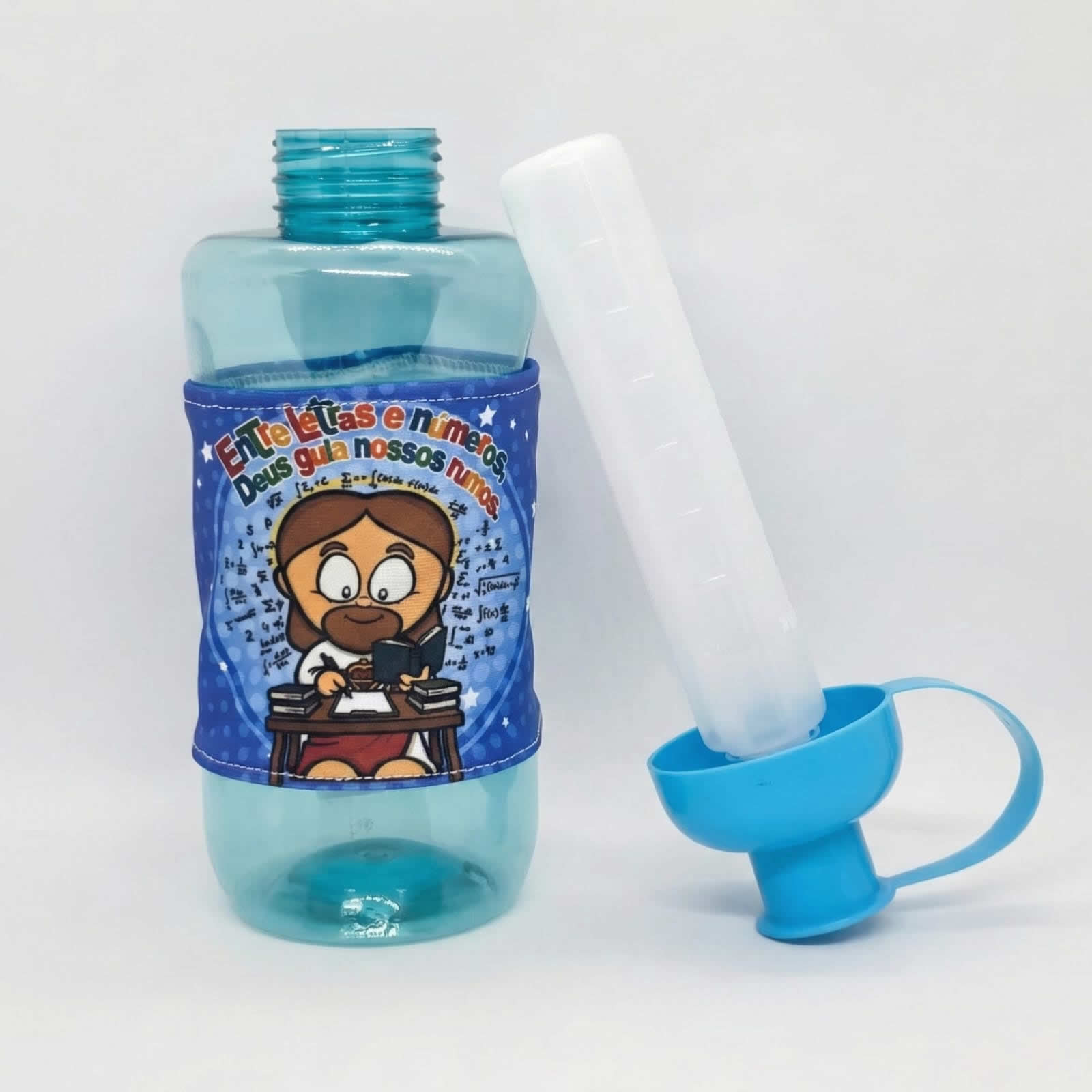 Garrafinha com Tubo Para Gelo -  Deus Guia nossos Rumos