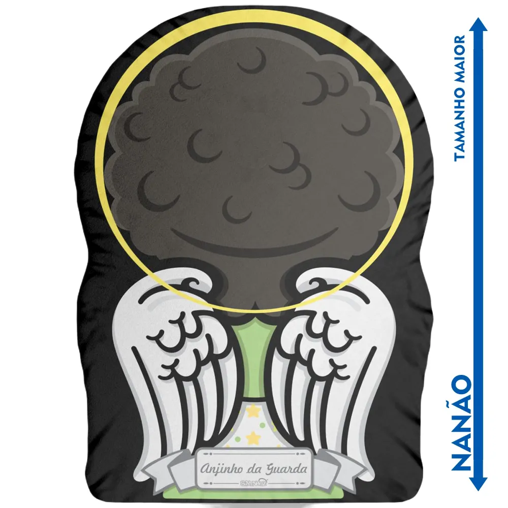 Nanão Boneco Almofada Anjo da Guarda Sorrindo - Negro - Imagem 2