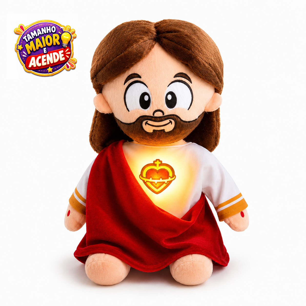 Super Boneco Pelúcia Jesus - Iluminado