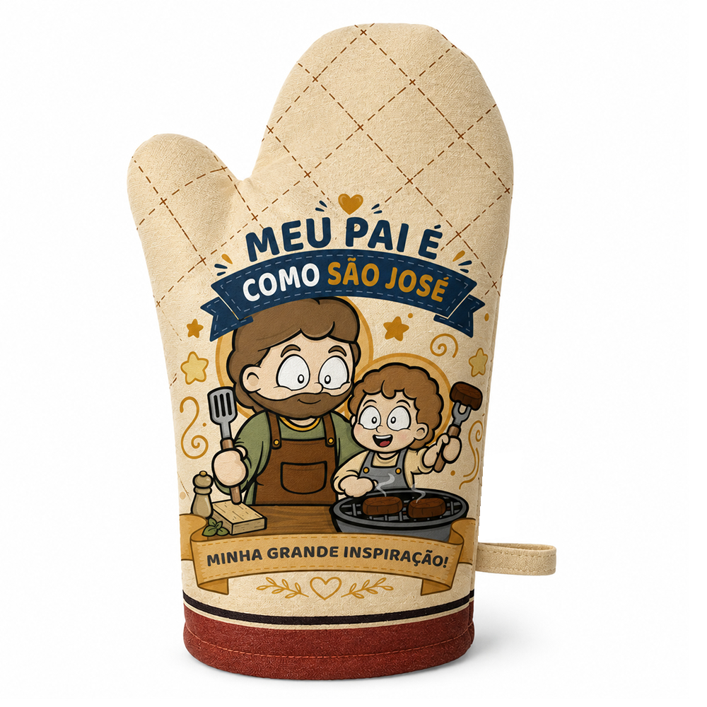 Luva de Churrasco Meu Pai é Como São José – Minha Grande Inspiração - Imagem 2