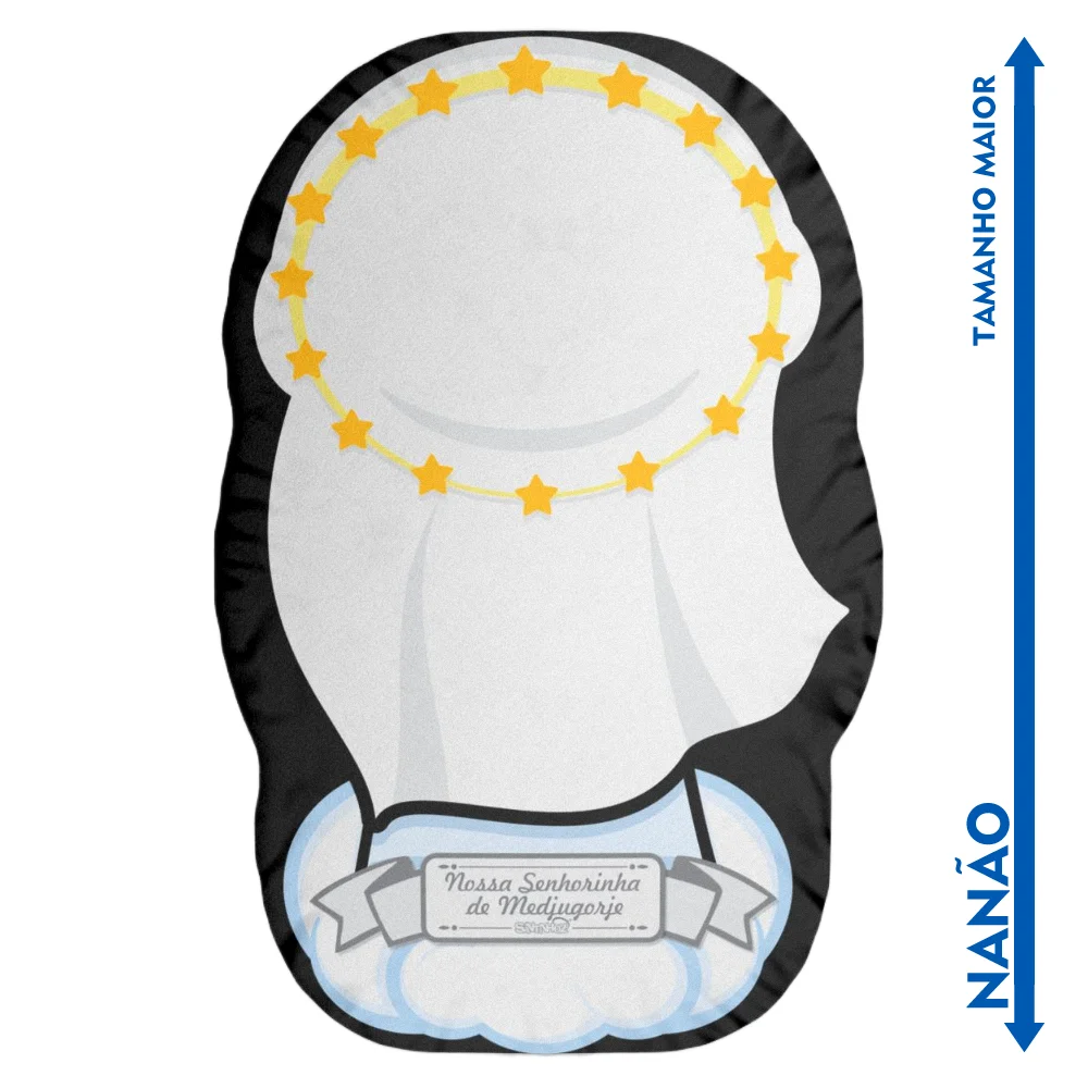 Nanão Boneco Almofada Nossa Senhora de Medjugorje Rainha da Luz - Imagem 2