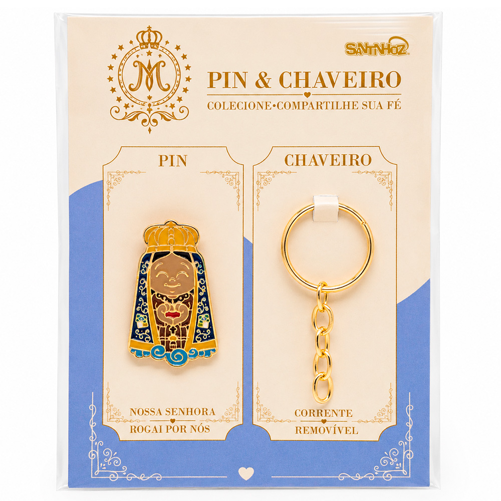 PIN e Chaveiro 2 em 1 - N.S. Aparecida