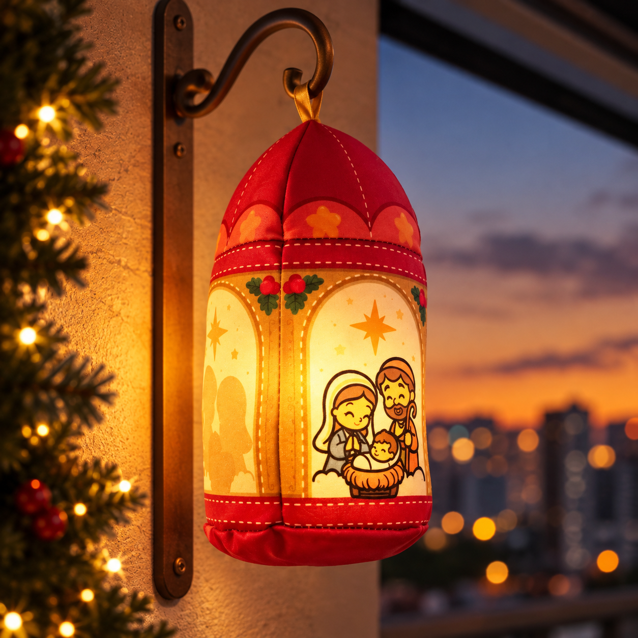 Lanterna de Tecido Sagrada Família — Luz de Natal