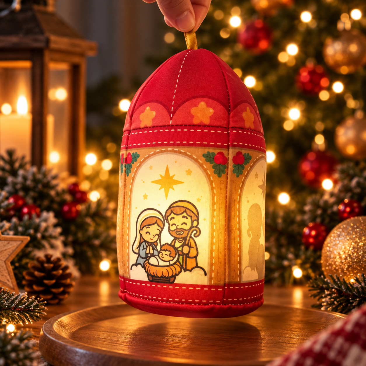 Lanterna de Tecido Sagrada Família — Luz de Natal - Imagem 4
